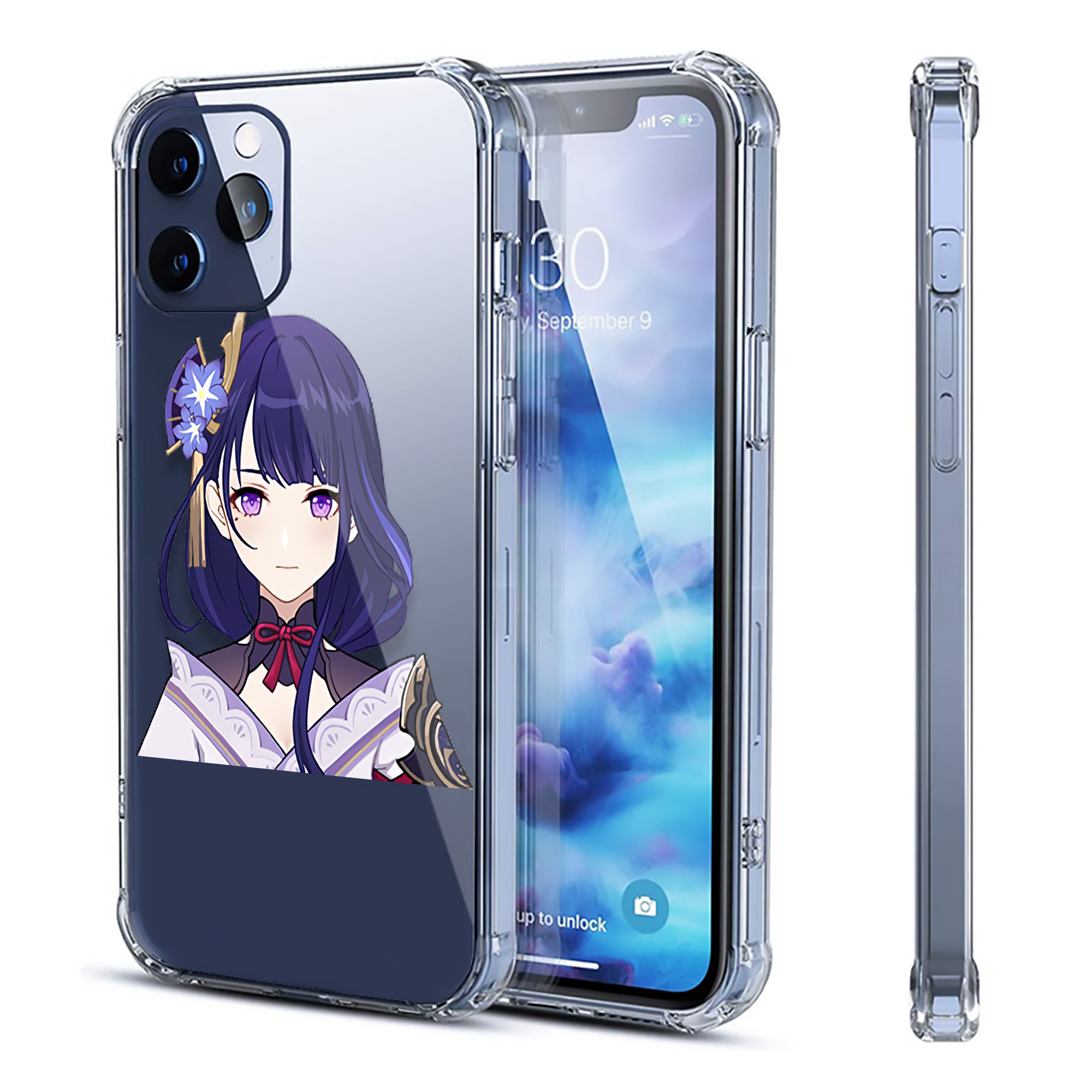 げんし神 雷電将軍 らいでんしょうぐん genshin Raiden Shogun 【iPhone 12シリーズ対応】透明スマホケース（クリアソフトケース）